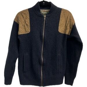 Eddie Bauer Men’s Full Zip Merino Wool Navy Sportman Sweater Size M Fall…